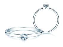 Anello di Fidanzamento Melody in 9K oro bianco con diamante 0,15ct G/SI