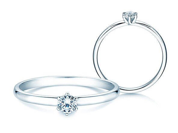 Anello di Fidanzamento Melody in 14K oro bianco con diamante 0,20ct G/SI