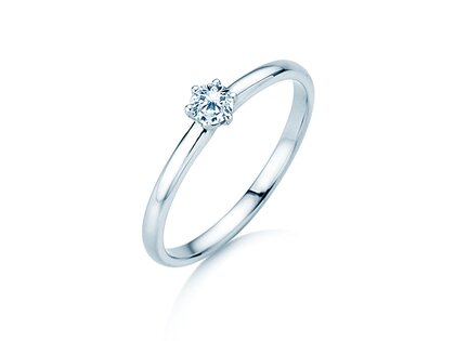 Anello di Fidanzamento Melody in 14K oro bianco con diamante 0,20ct G/SI