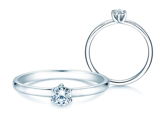 Anello di Fidanzamento Melody in 9K oro bianco con diamante 0,25ct H/SI