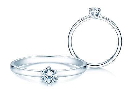 Anello di Fidanzamento Melody in 9K oro bianco con diamante 0,25ct H/SI