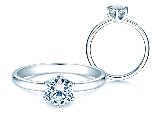 Anello di Fidanzamento Melody in 9K oro bianco con diamante 1,00ct H/SI