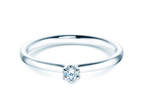 Anello di Fidanzamento Classic 6 in 14K oro bianco con diamante 0,05ct H/SI