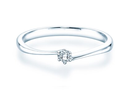 Anello di Fidanzamento Devotion in argento 925/- con diamante 0,07ct G/SI