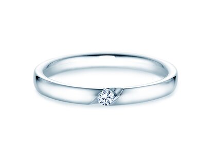 Anello di Fidanzamento Italic in 14K oro bianco con diamante 0,05ct H/SI