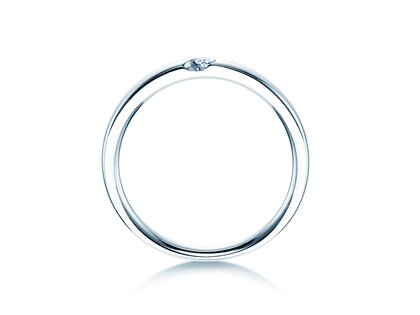 Anello di Fidanzamento Italic in 14K oro bianco con diamante 0,05ct H/SI
