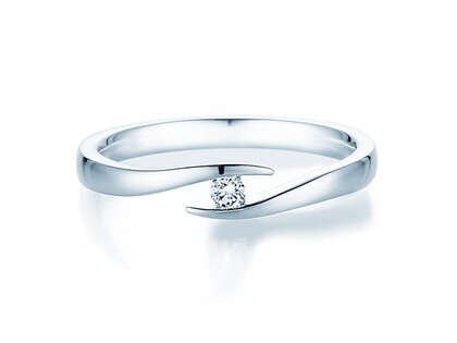 Anello di Fidanzamento Twist in argento 925/- con diamante 0,05ct H/SI