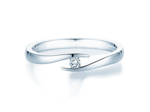Anello di Fidanzamento Twist in argento 925/- con diamante 0,05ct H/SI