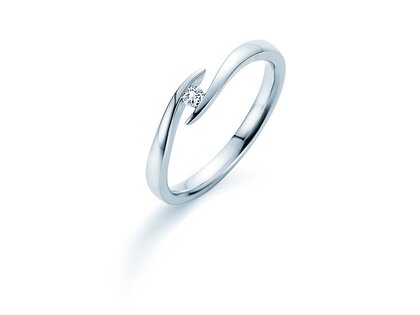 Anello di Fidanzamento Twist in argento 925/- con diamante 0,05ct H/SI