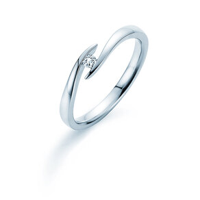 Anello di Fidanzamento Twist in argento 925/- con diamante 0,05ct H/SI