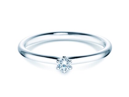 Anello di Fidanzamento Classic 6 in argento 925/- con diamante 0,07ct H/SI