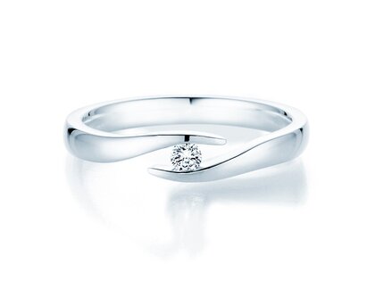 Anello di Fidanzamento Twist in 14K oro bianco con diamante 0,07ct H/SI