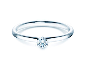 Anello di Fidanzamento Classic 6 in 9K oro bianco con diamante 0,10ct G/IF