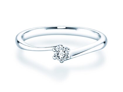 Anello di Fidanzamento Devotion in 18K oro bianco con diamante 0,10ct H/SI