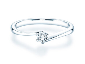 Anello di Fidanzamento Devotion in 18K oro bianco con diamante 0,10ct H/SI