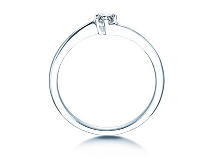 Anello di Fidanzamento Devotion in 18K oro bianco con diamante 0,10ct H/SI