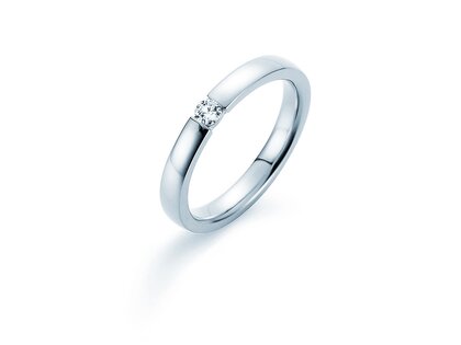 Anello di Fidanzamento Infinity in 14K oro bianco con diamante 0,10ct G/SI