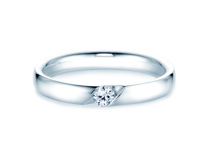 Anello di Fidanzamento Italic in 14K oro bianco con diamante 0,10ct G/SI