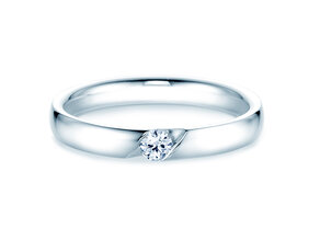 Anello di Fidanzamento Italic in 14K oro bianco con diamante 0,10ct G/SI