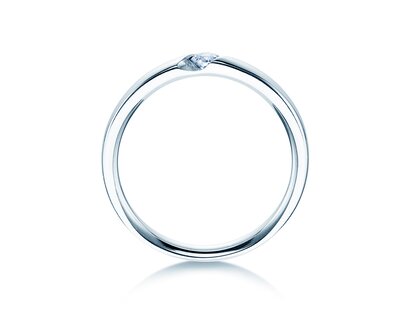 Anello di Fidanzamento Italic in 14K oro bianco con diamante 0,10ct G/SI