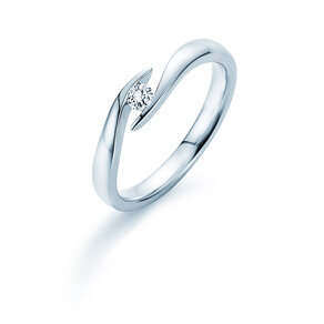 Anello di Fidanzamento Twist in argento 925/- con diamante 0,10ct G/VS