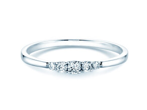 Anello di Fidanzamento 5 Diamonds in 14K oro bianco con diamanti 0,15ct G/SI