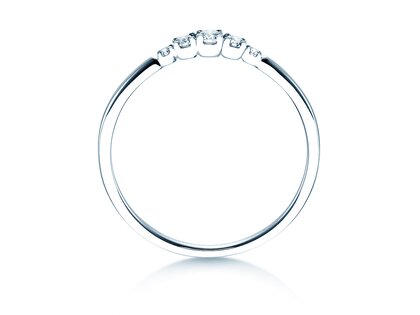 Anello di Fidanzamento 5 Diamonds in 14K oro bianco con diamanti 0,15ct G/SI