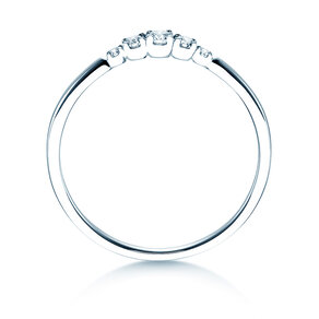 Anello di Fidanzamento 5 Diamonds in 14K oro bianco con diamanti 0,15ct G/SI