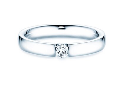 Anello di Fidanzamento Destiny in 14K oro bianco con diamante 0,15ct H/SI