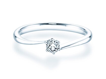 Anello di Fidanzamento Devotion in 18K oro bianco con diamante 0,15ct H/SI