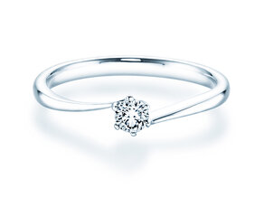 Anello di Fidanzamento Devotion in 18K oro bianco con diamante 0,15ct H/SI