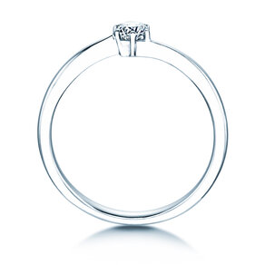Anello di Fidanzamento Devotion in 18K oro bianco con diamante 0,15ct H/SI