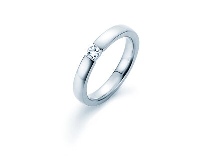 Anello di Fidanzamento Infinity in platino 950/- con diamante da laboratorio 0,15ct D/IF