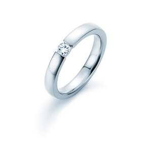 Anello di Fidanzamento Infinity in platino 950/- con diamante da laboratorio 0,15ct D/IF