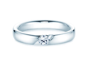 Anello di Fidanzamento Italic in 14K oro bianco con diamante 0,15ct G/SI