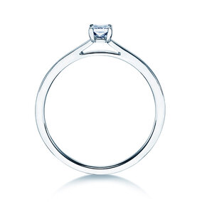 Anello di Fidanzamento Princess in argento 925/- con diamante 0,15ct G/SI