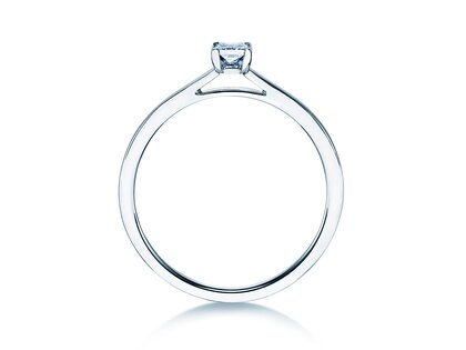 Anello di Fidanzamento Princess in argento 925/- con diamante 0,15ct G/SI