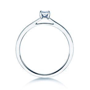 Anello di Fidanzamento Princess in argento 925/- con diamante 0,15ct G/SI