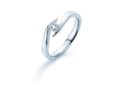 Anello di Fidanzamento Twist in 14K oro bianco con diamante 0,15ct G/SI