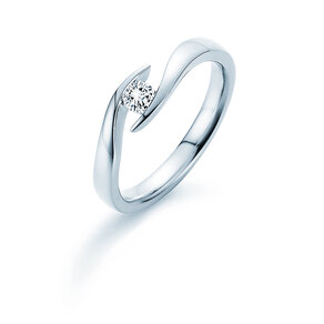 Anello di Fidanzamento Twist in 14K oro bianco con diamante 0,15ct G/SI