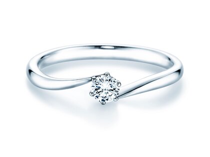 Anello di Fidanzamento Devotion in 14K oro bianco con diamante 0,20ct D/IF