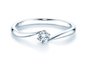 Anello di Fidanzamento Devotion in 14K oro bianco con diamante 0,20ct D/IF