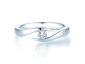 Anello di Fidanzamento Twist in 14K oro bianco con diamante 0,20ct H/SI