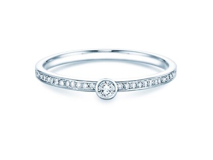 Anello di Fidanzamento Eternal Pavé in 14K oro bianco con diamanti 0,21ct G/SI