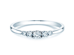 Anello di Fidanzamento 5 Diamonds in 18K oro bianco con diamanti 0,25ct G/SI