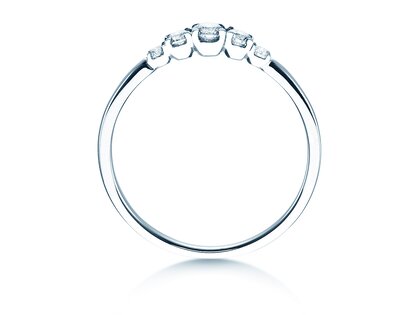 Anello di Fidanzamento 5 Diamonds in 18K oro bianco con diamanti 0,25ct G/SI