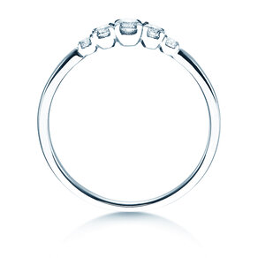 Anello di Fidanzamento 5 Diamonds in 18K oro bianco con diamanti 0,25ct G/SI