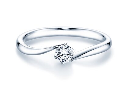 Anello di Fidanzamento Devotion in 9K oro bianco con diamante 0,25ct H/SI
