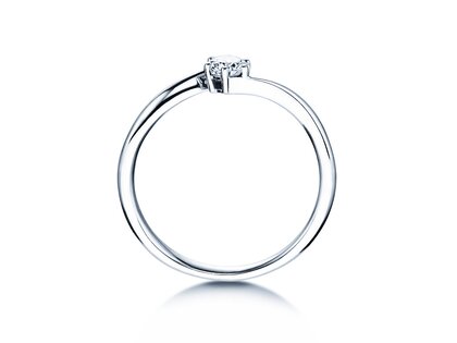 Anello di Fidanzamento Devotion in 9K oro bianco con diamante 0,25ct H/SI