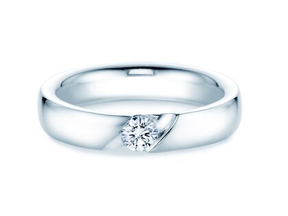 Anello di Fidanzamento Italic in 9K oro bianco con diamante 0,25ct H/SI